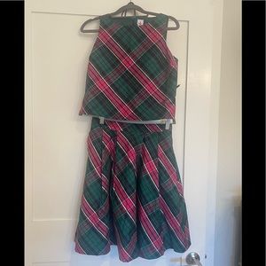 Mommy and me matching Christmas Janie and Jack skirt and top